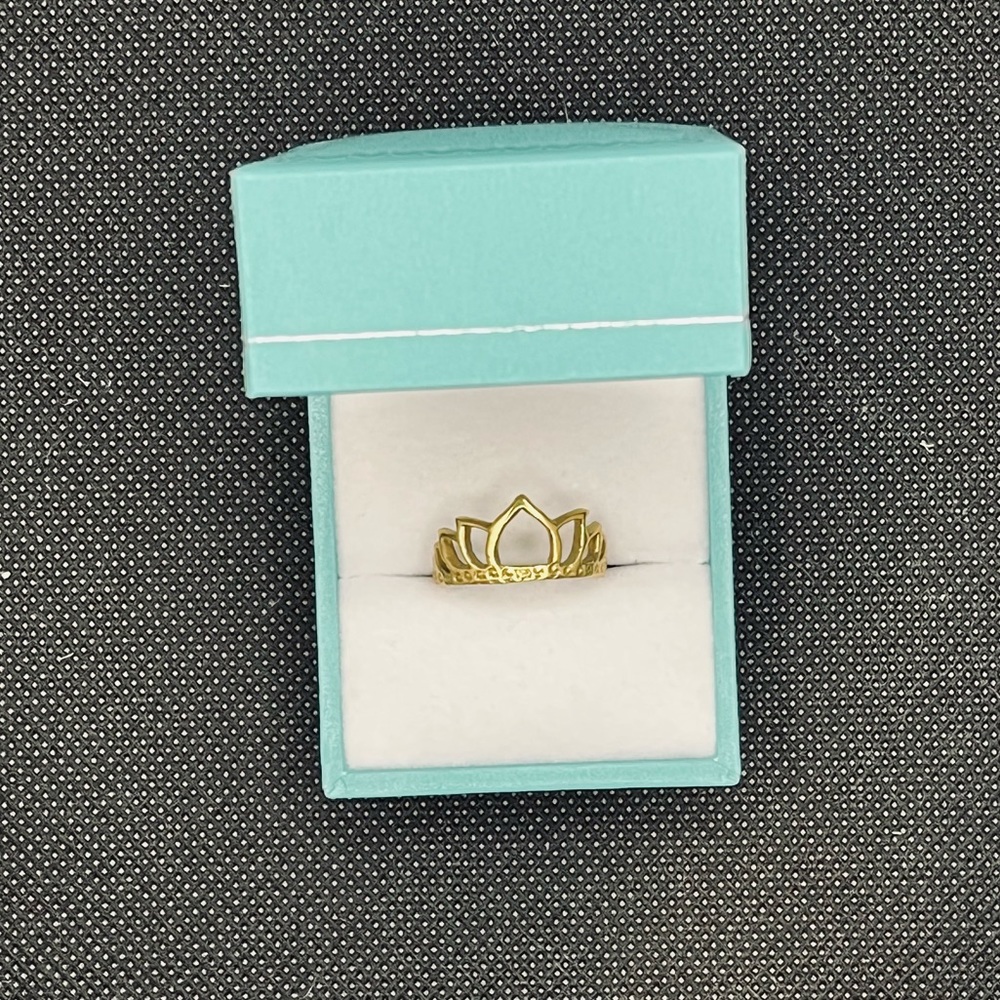 Gold-colored lotus mandala ring